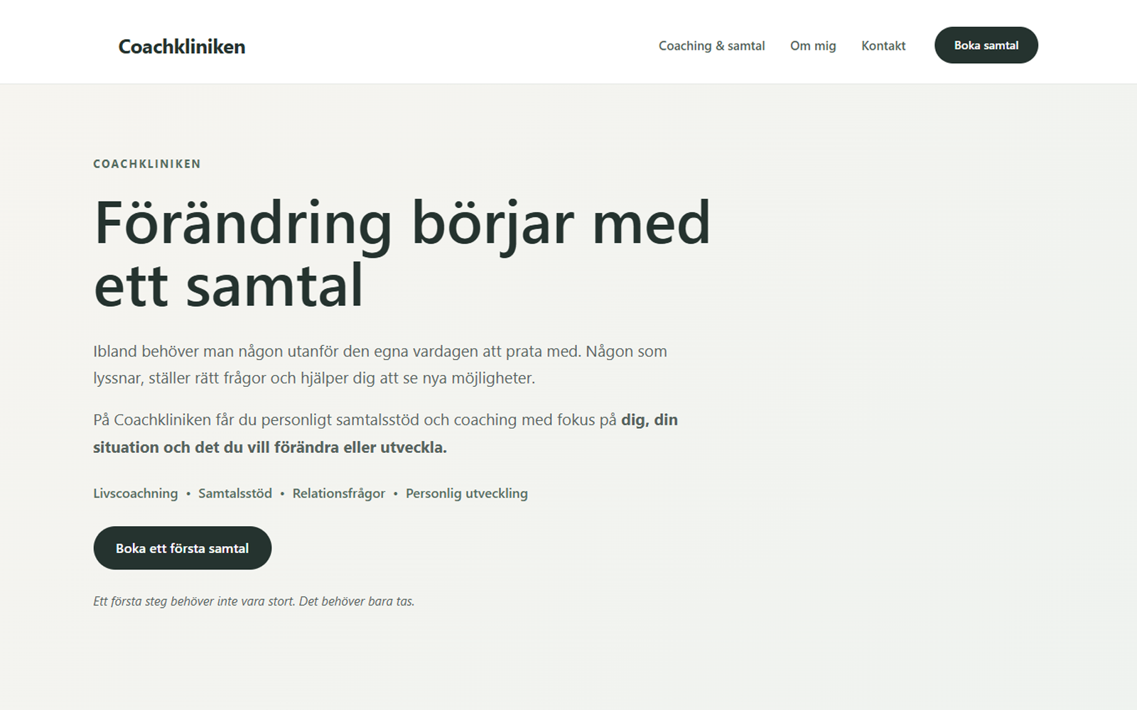 Coachkliniken hemsida