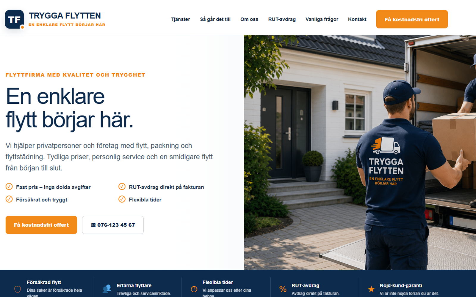 Trygga Flytten demowebbplats